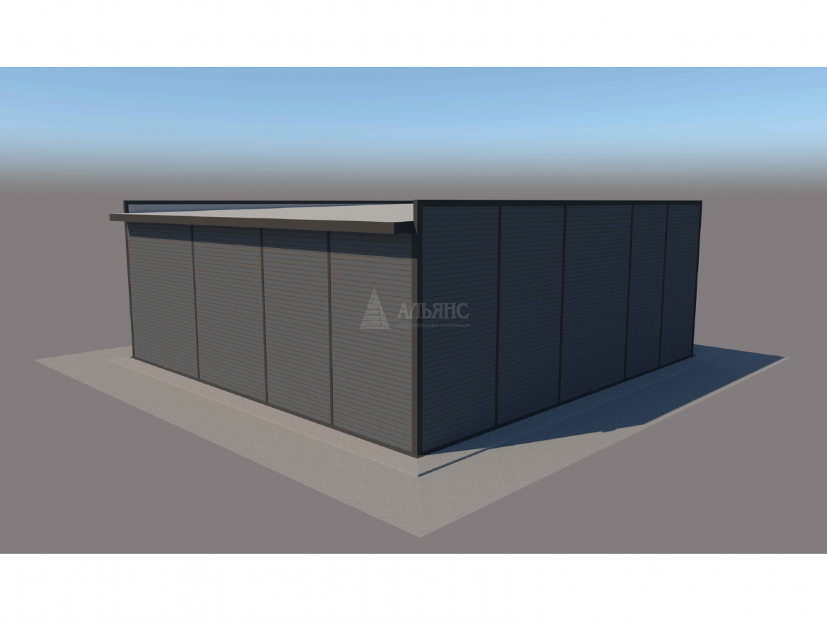 3D визуализация Гараж для грузовых автомобилей из сэндвич панелей - фото 7