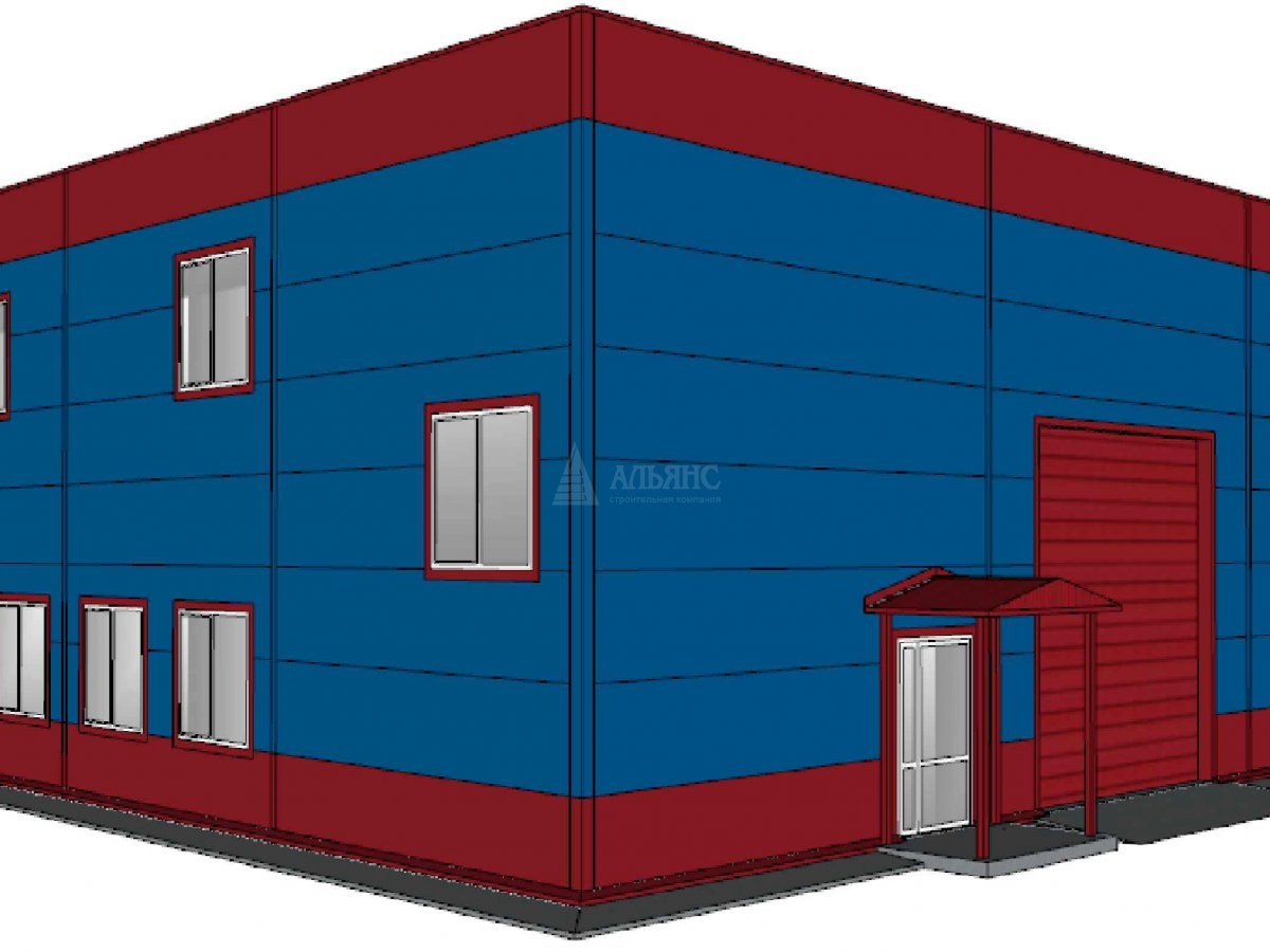 3D визуализация Склад-ангар из сэндвич-панелей - фото 1